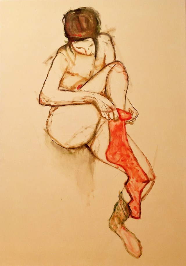 Obraz do salonu artysty Aneta Różnicka pod tytułem Zimno mi w stopy.