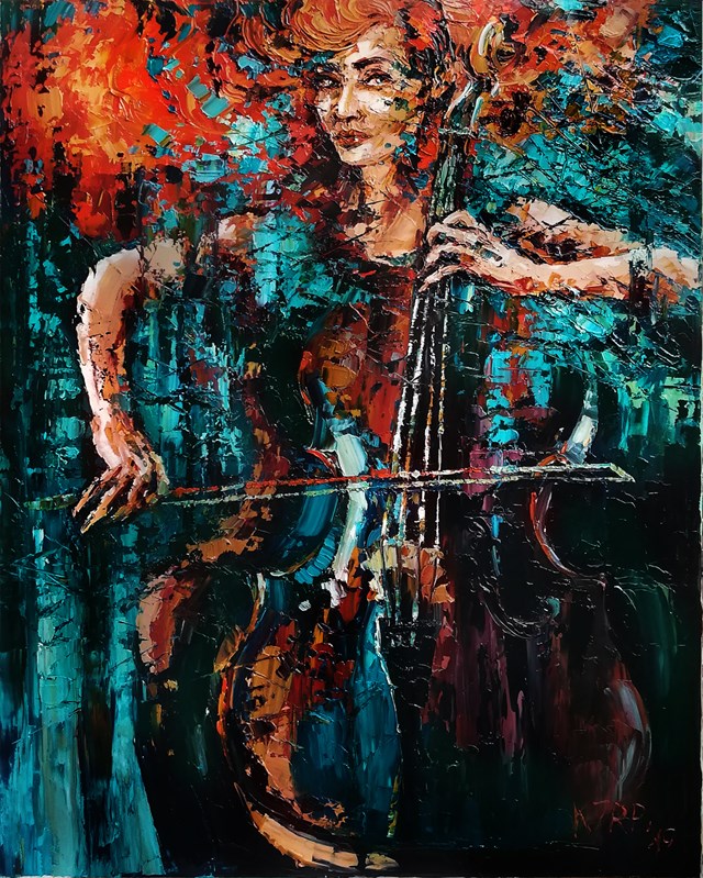 Obraz do salonu artysty Krystyna Róż-Pasek pod tytułem Drgnienie melodii