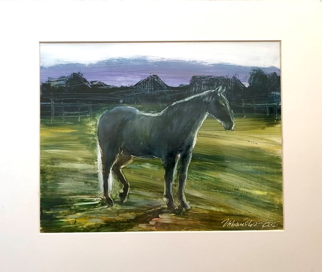 Obraz do salonu artysty Iwona Anna Urbańska-Bać pod tytułem Biały koń pod światło