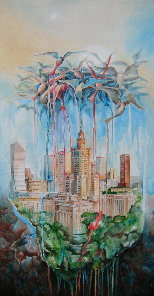 Living room painting by Jolanta Ziółkowska titled  Dream about Warsaw