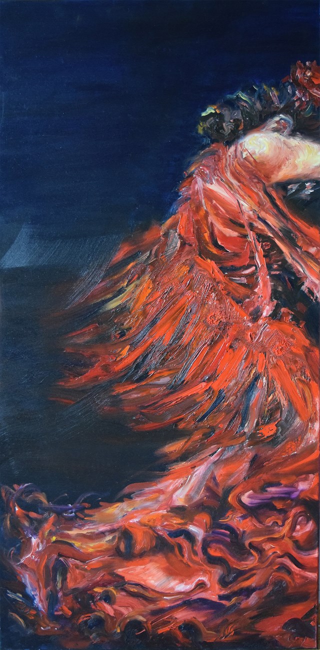 Living room painting by Nikola Kiraga titled Flamenco Dancer