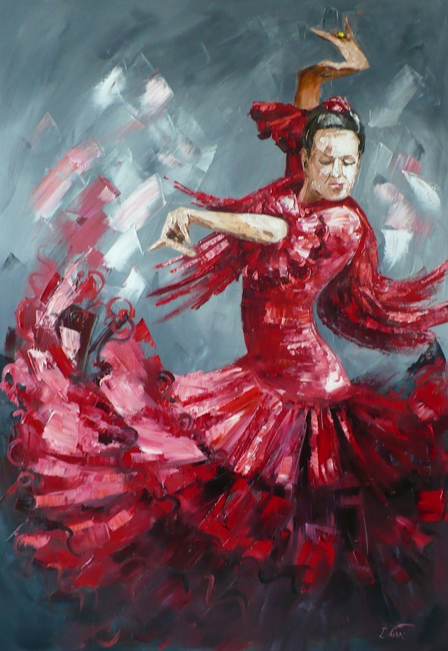 Obraz do salonu artysty DOROTA ŁAZ pod tytułem Tancerka flamenco