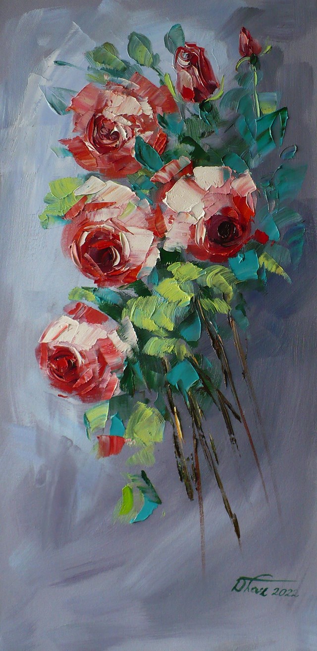 Obraz do salonu artysty DOROTA ŁAZ pod tytułem Czerwone róże