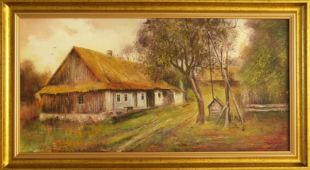 Living room painting by Konrad Hamada titled Smolnik, Bieszczady