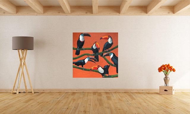 toucans - orange - visualisation by Jędrzej Jarocki