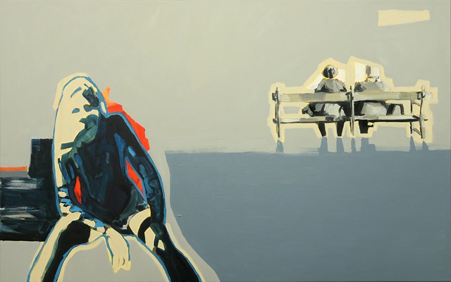 Obraz do salonu artysty Krzysztof Musiał pod tytułem Na ławce II