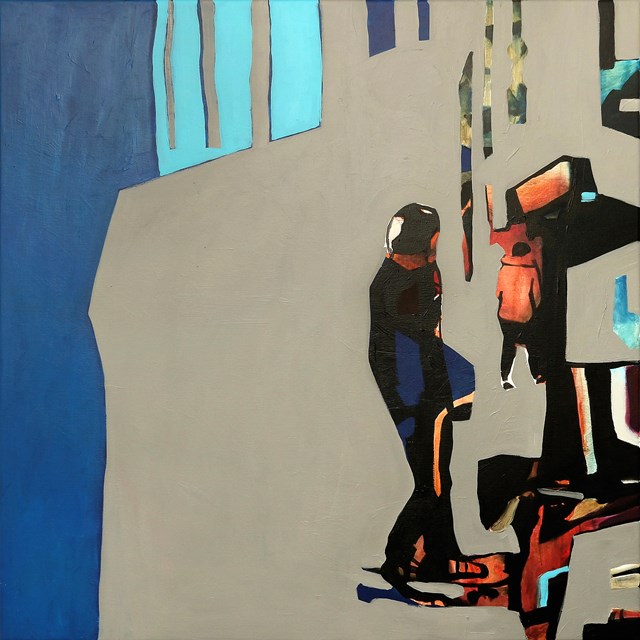 Living room painting by Krzysztof Musiał titled Tu i teraz