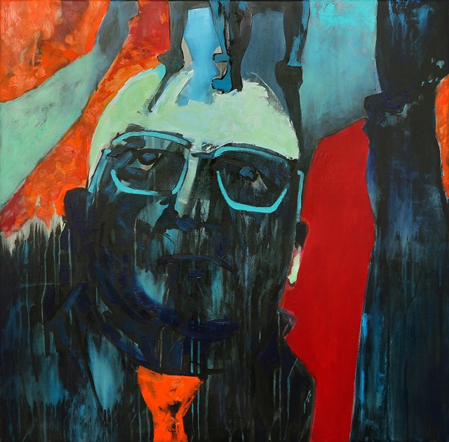Living room painting by Krzysztof Musiał titled Nieodwracalne położenie
