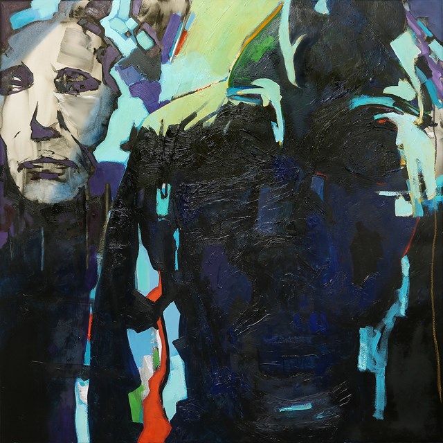 Living room painting by Krzysztof Musiał titled Nie mam wątpliwości