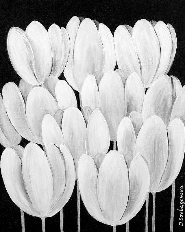 Obraz do salonu artysty IWONA SZELĄGOWSKA pod tytułem Białe tulipany