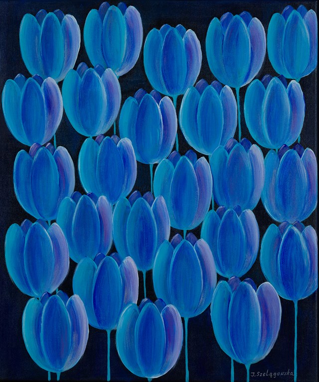 Grafika do salonu artysty IWONA SZELĄGOWSKA pod tytułem Morskie tulipany