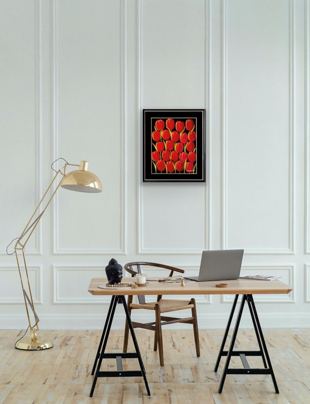 Living room print by IWONA SZELĄGOWSKA titled The Tulips by The Night 