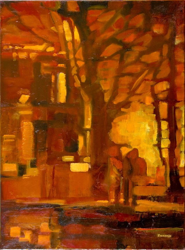 Living room painting by Iwonna Drozd titled Gorąca noc