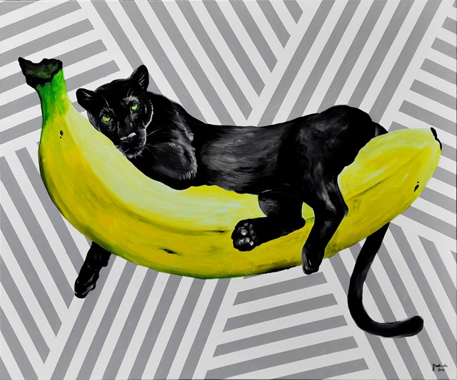 Living room painting by Zuzanna Jankowska titled  Banana chillout