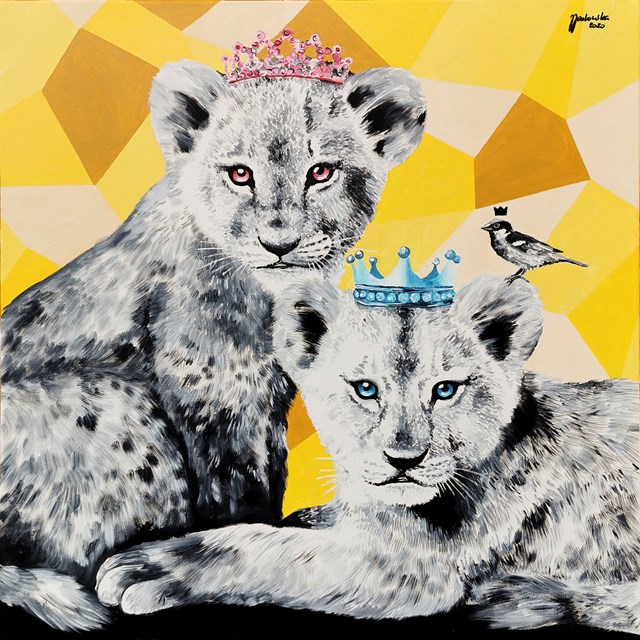 Living room painting by Zuzanna Jankowska titled Crowns of kings