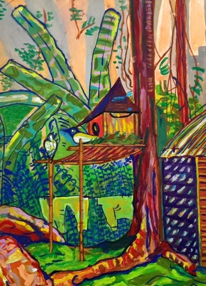 Living room painting by marek krauss titled Wietnam - gołębnik