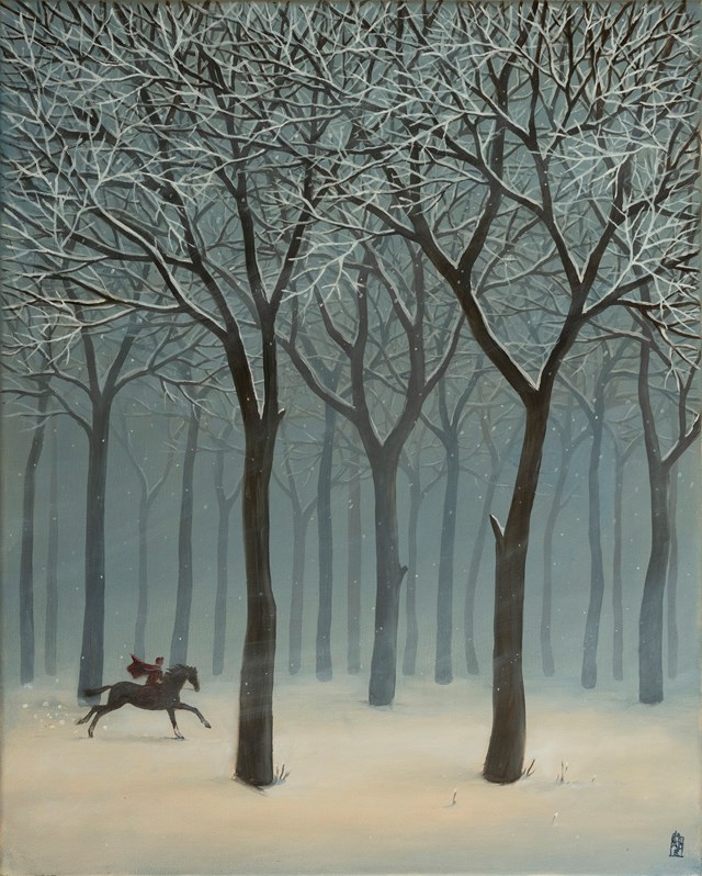 Obraz do salonu artysty Malwina de Brade pod tytułem Pieśń zimowa