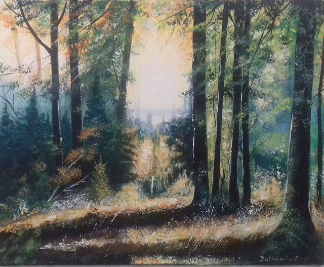 Living room painting by Agata Dutkiewicz titled Forest