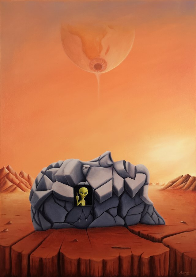 Living room painting by ASENSIR . titled Face on Mars