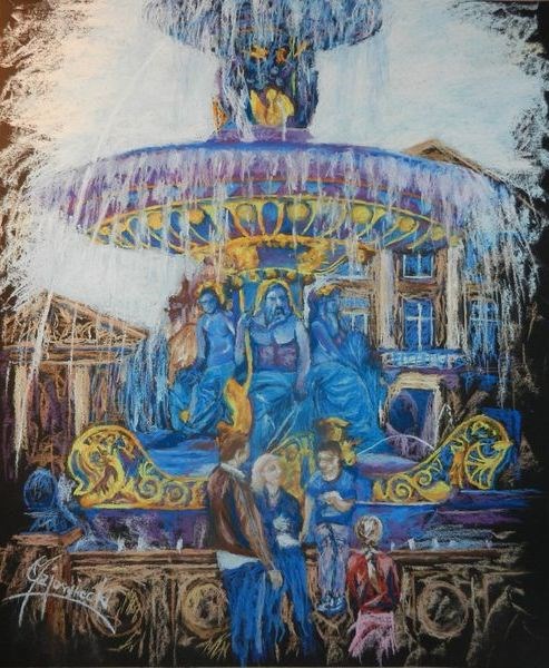 Obraz do salonu artysty Janusz Gajowiecki pod tytułem "Fontaine Des Mers. Paris".
