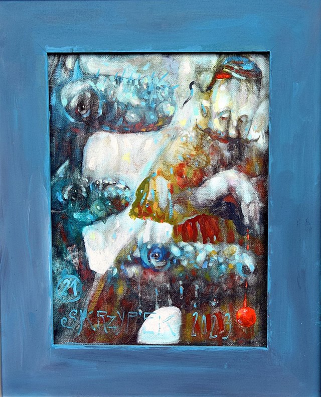 Obraz do salonu artysty Grzegorz Skrzypek pod tytułem "Rozmarzone koniostworki z dominantą"