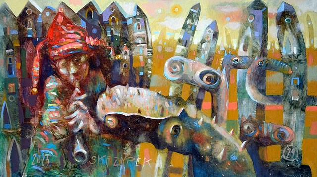 Obraz do salonu artysty Grzegorz Skrzypek pod tytułem "Czarodziejski flet"