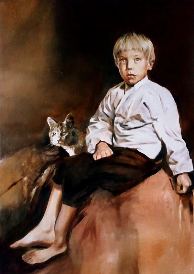 Obraz do salonu artysty Jan Dubrowin pod tytułem Kocie bajki