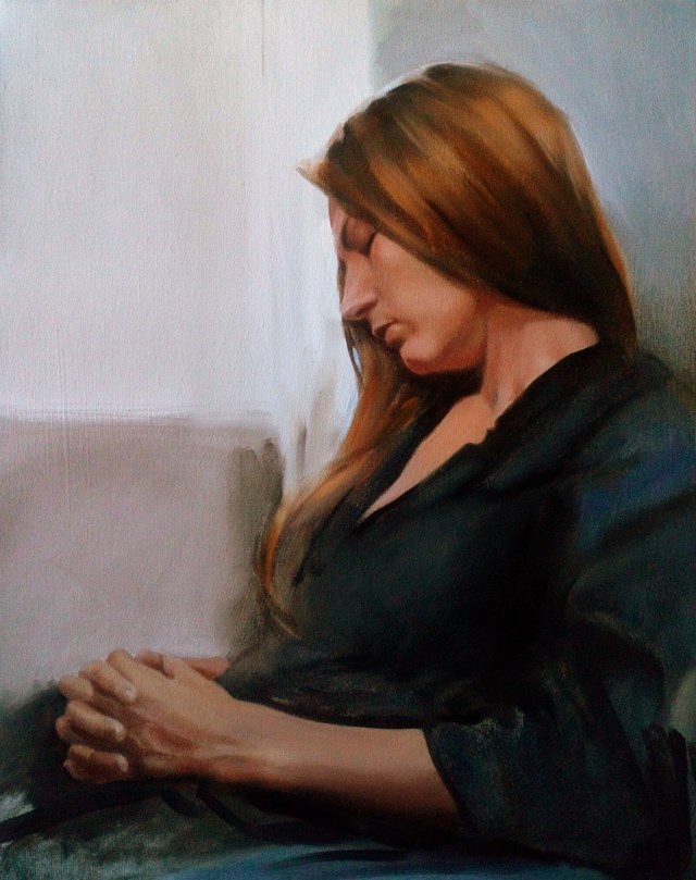 Obraz do salonu artysty Jan Dubrowin pod tytułem Odpoczynek modelki