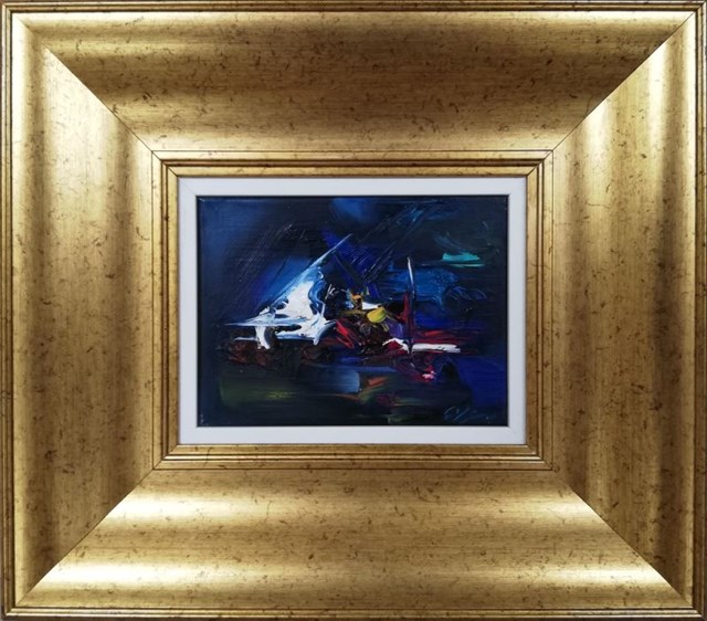 Living room painting by Zdzisław Majrowski titled Bottom of the ocean
