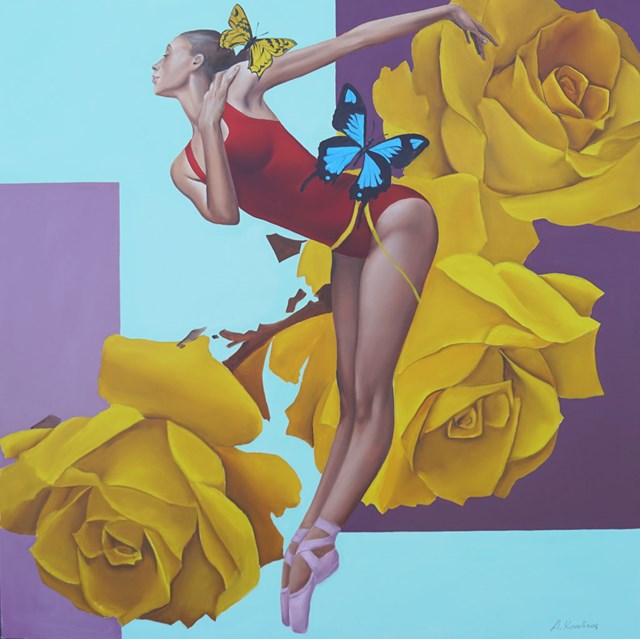 Obraz do salonu artysty Andrejus Kovelinas pod tytułem zapach róż