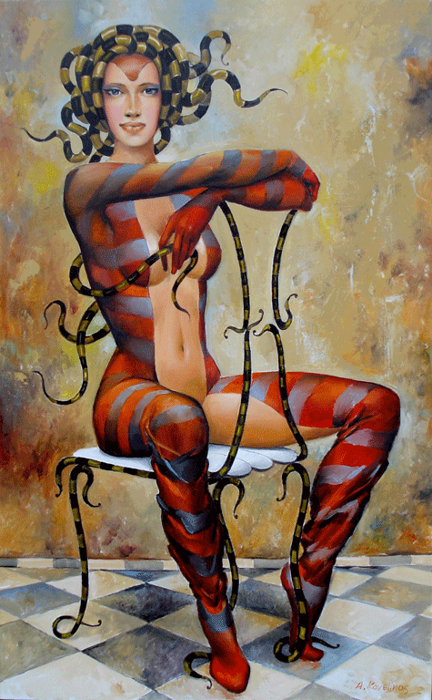 Living room painting by Andrejus Kovelinas titled Chair
