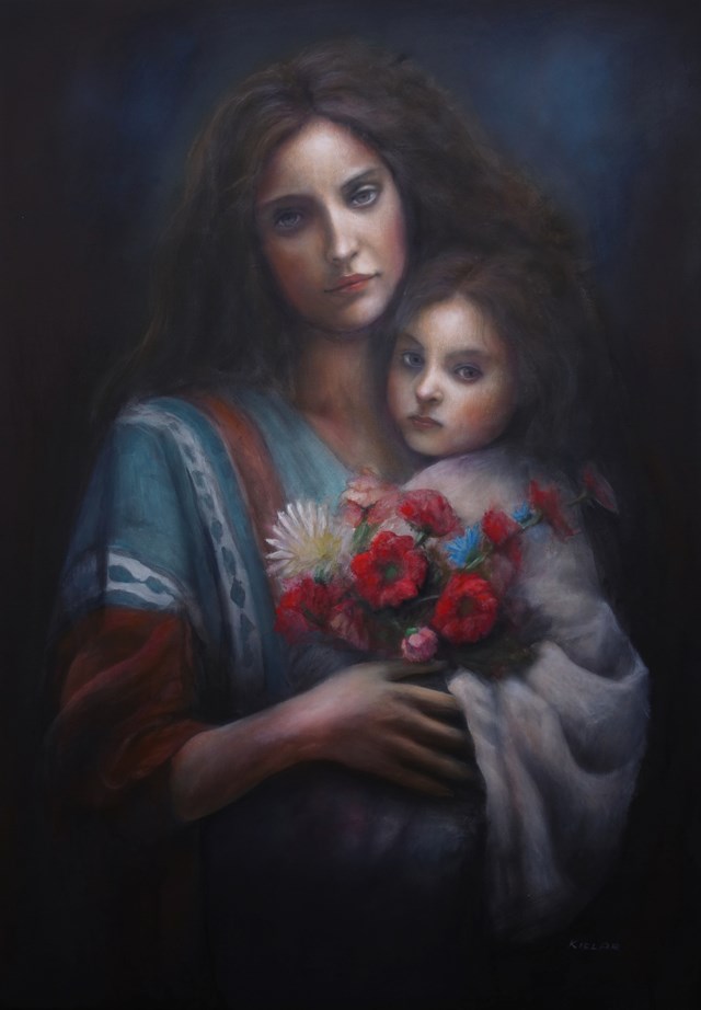 Obraz do salonu artysty Andrzej Kielar pod tytułem Portret z mamą