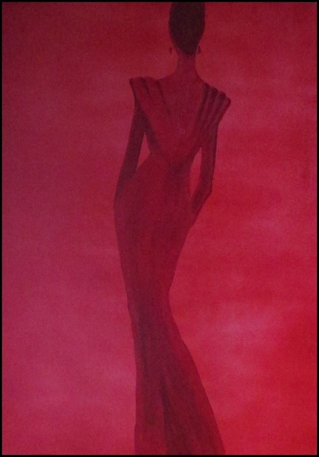 Living room painting by Jordan titled Lady in red
