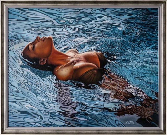 Living room painting by Igor Volosnikov titled In swiming pool