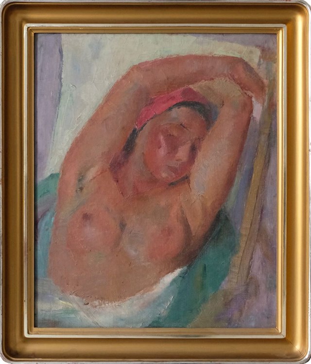 Living room painting by Andrzej Pronaszko titled Female nude