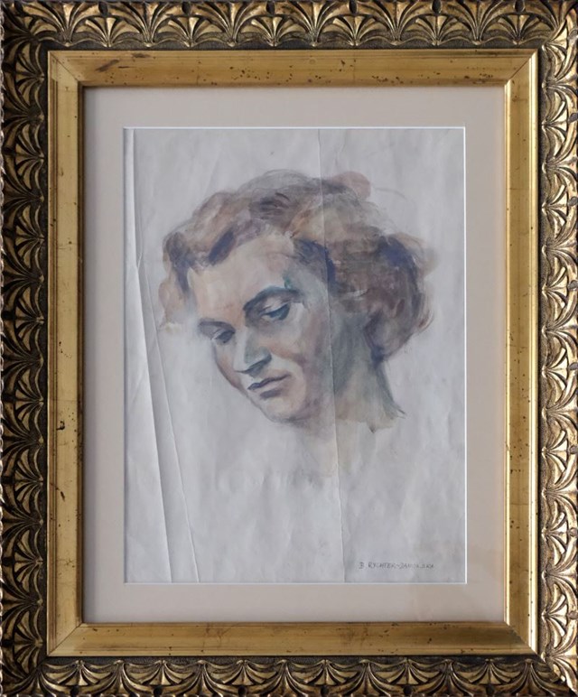 Living room painting by Bronisława Rychter-Janowska titled Portrait