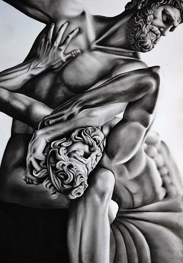 Obraz do salonu artysty Oliwia Dyrda pod tytułem Herkules i Centaur Nessos