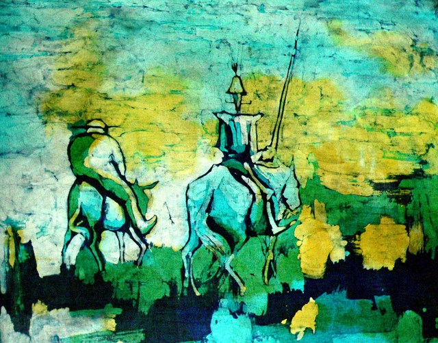 Living room painting by Joanna Czubak titled Don Quijote 4