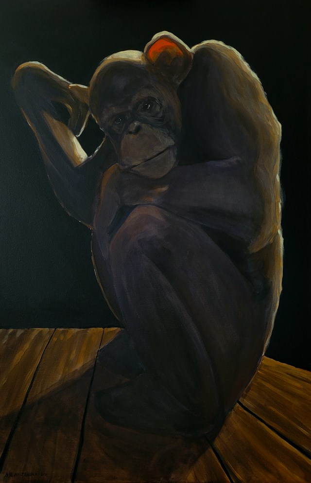 Living room painting by Aleksandra Kwapiszewska titled Zanim znikniesz ze światła 
