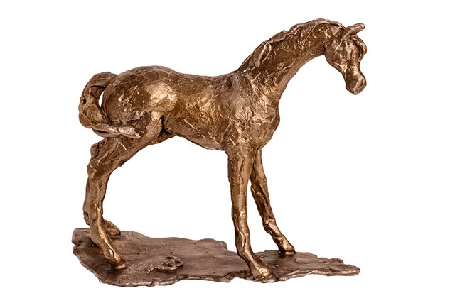 Living room sculpture by Jadwiga Bardyszewska titled Golden horse