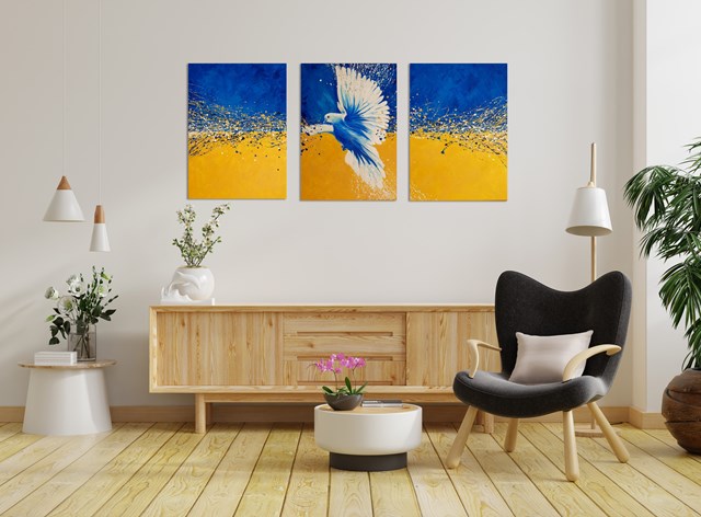 Living room painting by Oksana Malanij titled Peace