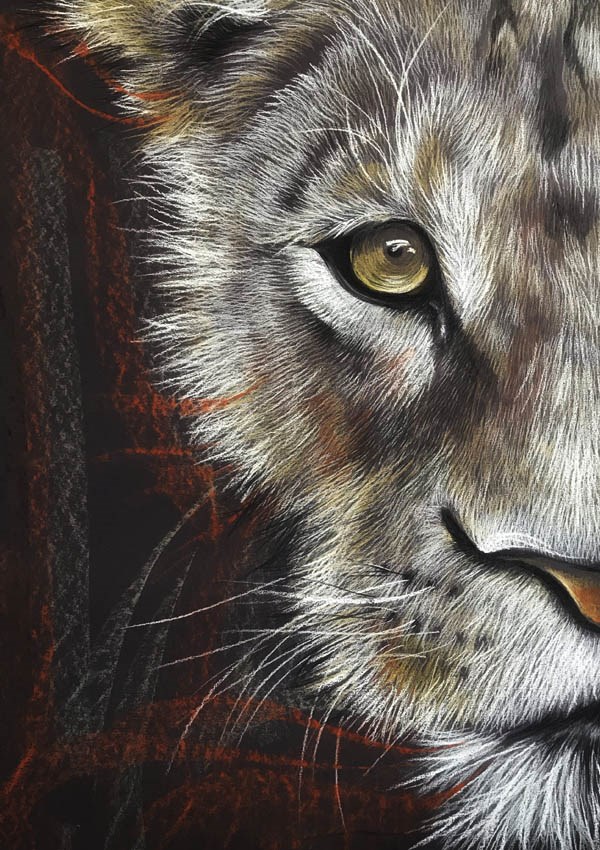 Living room painting by Oksana Malanij titled Lioness 