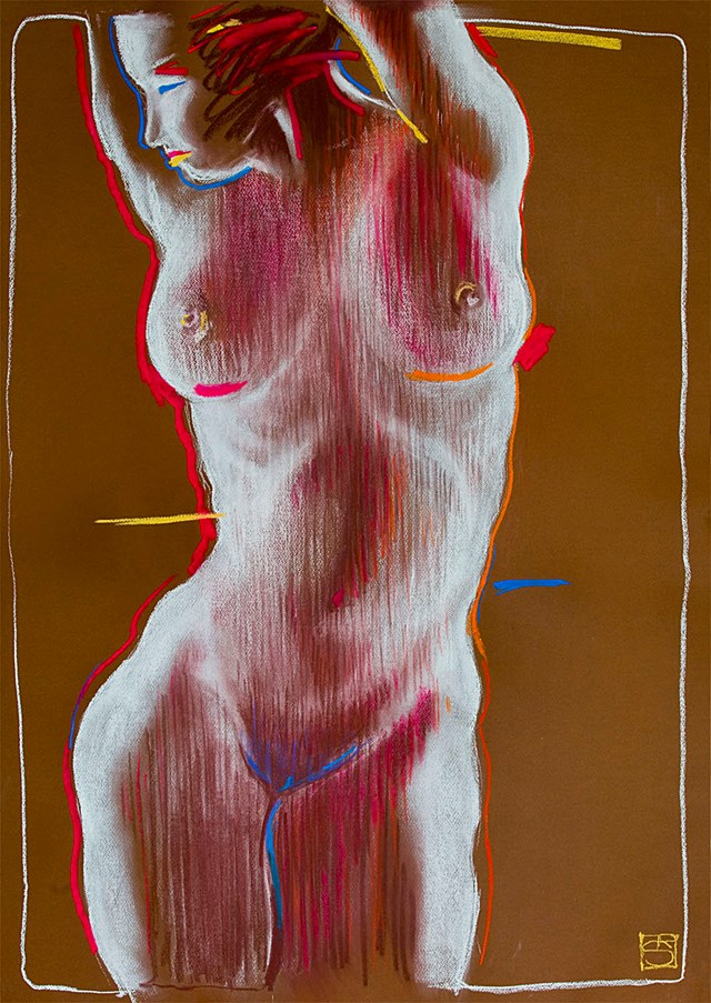Living room painting by Robert Syta titled Nude 2