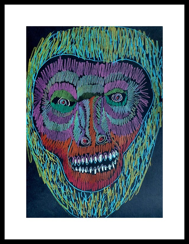 Obraz do salonu artysty Paweł Zakrzewski pod tytułem małpi uśmiech