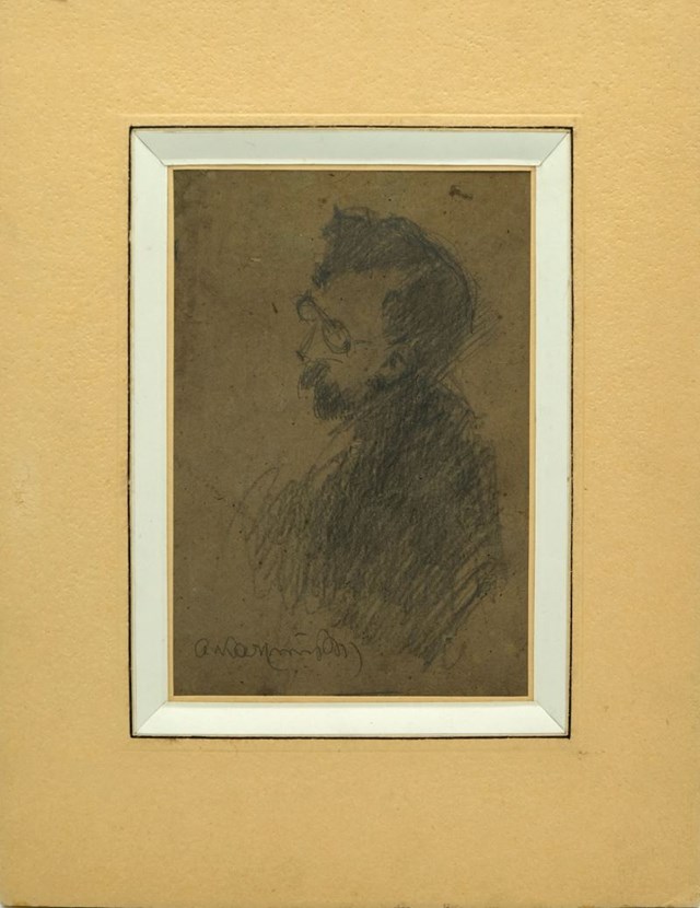 Obraz do salonu artysty Alfons Karpiński pod tytułem Portret mężczyzny w okularach (l.20 XX w.)