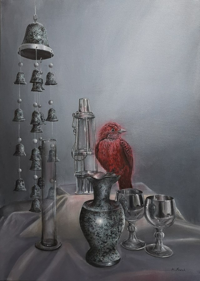 Obraz do salonu artysty Małgorzata Nowak pod tytułem Czerwony ptak