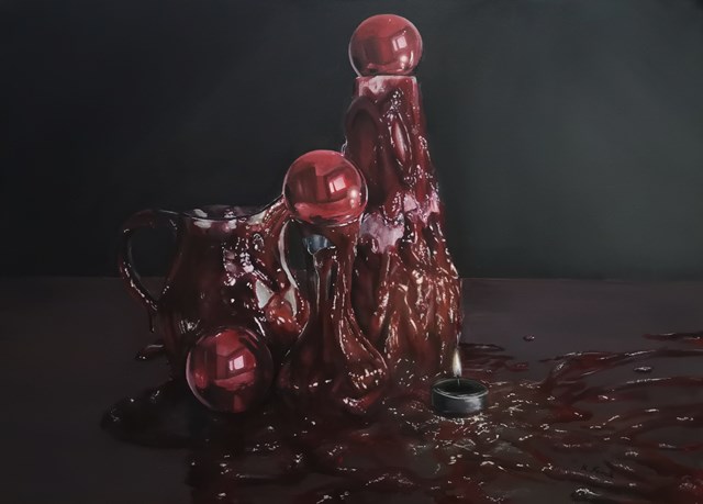 Obraz do salonu artysty Małgorzata Nowak pod tytułem Trzy czerwone kule