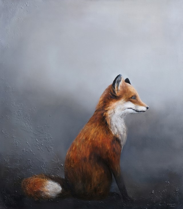 Living room painting by Klaudia Choma titled Fox