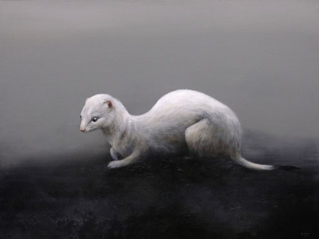 Living room painting by Klaudia Choma titled Ermine!