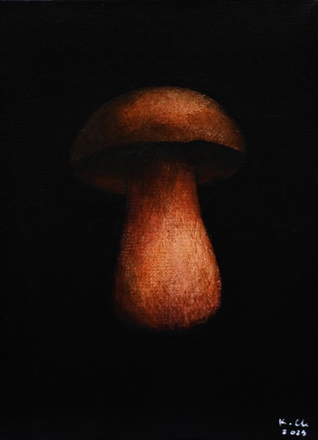 Living room painting by Klaudia Choma titled Boletus 